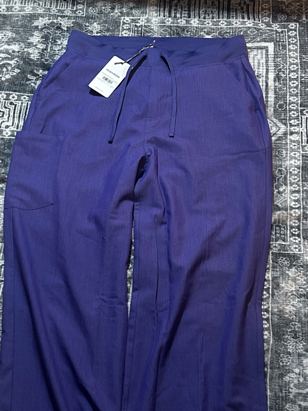 Athleisure Drawstring Wide-Leg Pants — Purple